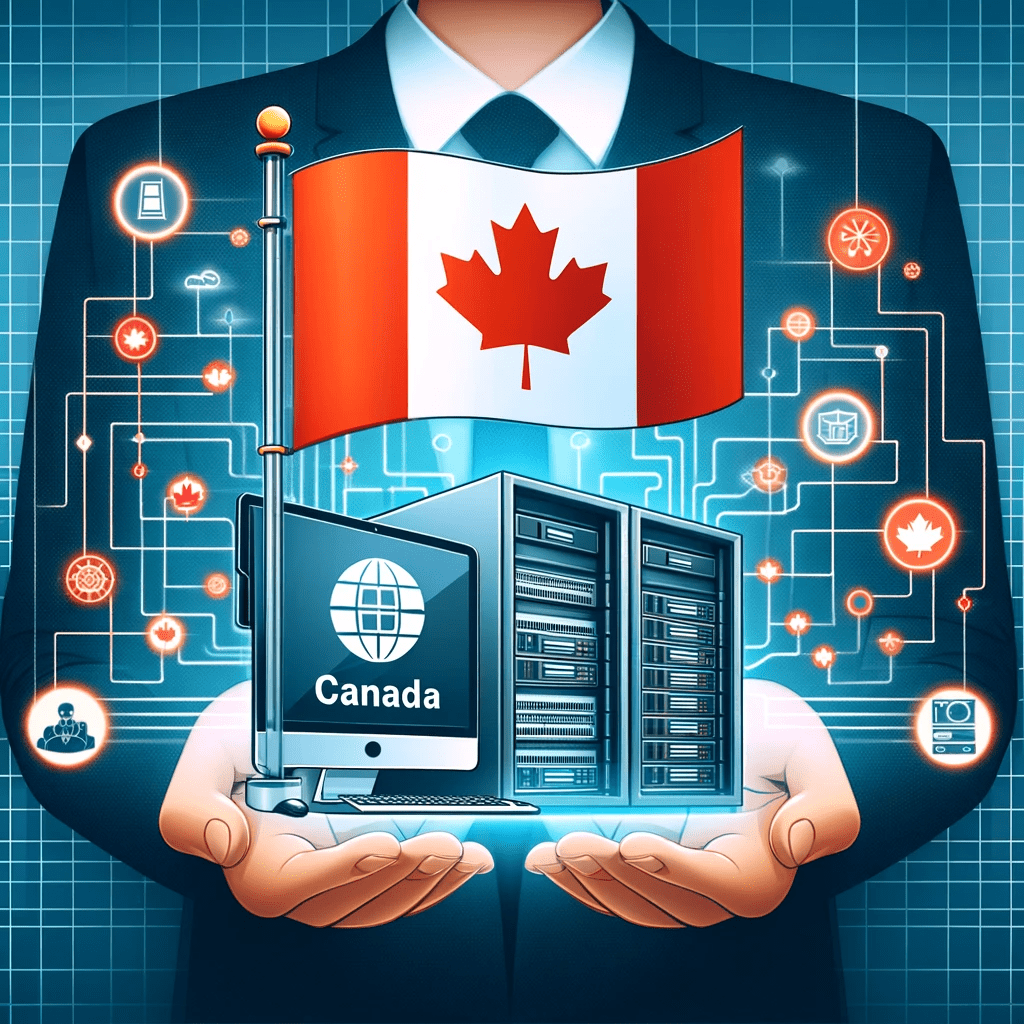 Canadian Flag and IT Systems Administration Icons for Work Permit Article