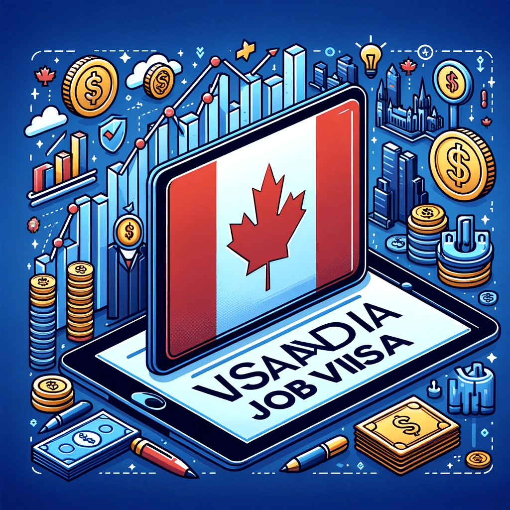Canadian Flag and Financial Growth Symbols for Investor Visa Article